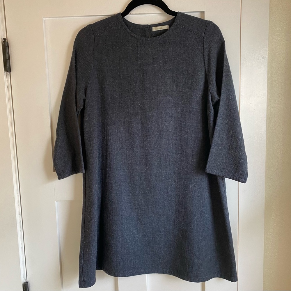 Fog Linen Work Wool Dress - Grey
